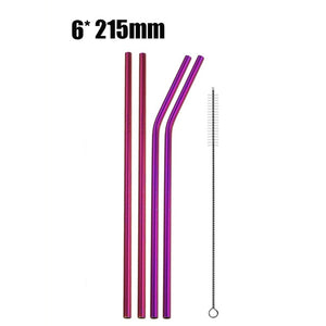 metal straw with cleaner