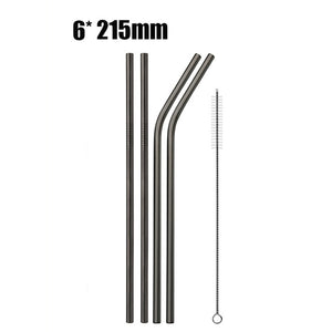 metal straw with cleaner
