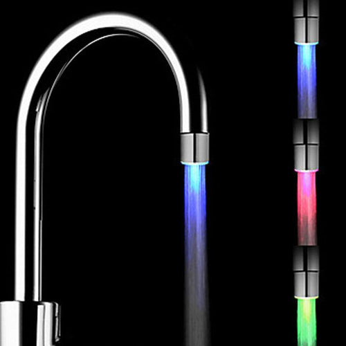 LED Water Faucet Light Changing Glow Temperature Sensor Water Tap Shower Spraying Faucet Shower Head Kitchen Tap Aerators DropSh